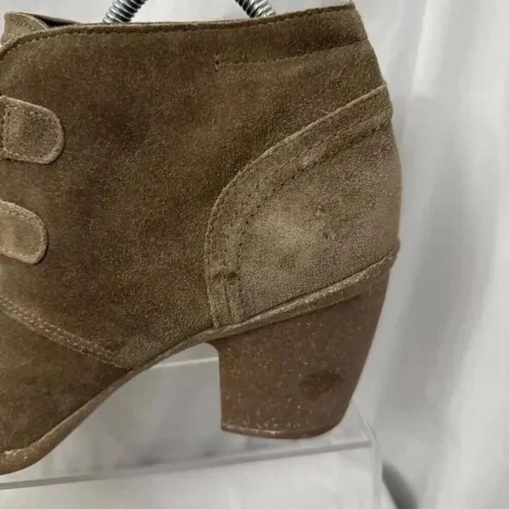 Clarks Carleta Lyon Ankle Boot Bootie Lace Up Women’s‎ 12 Khaki Brown Suede - Picture 8 of 8